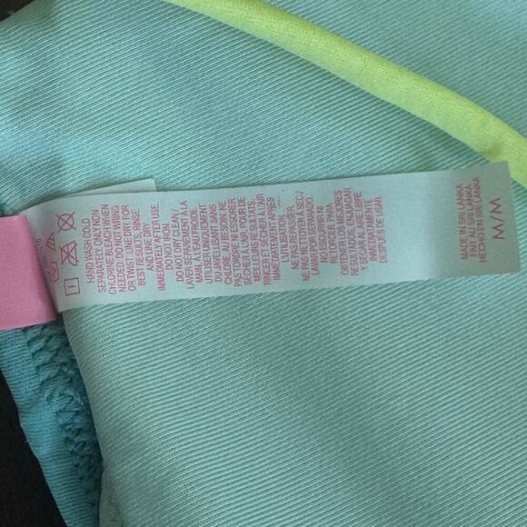 VICTORIA’S SECRET Vibrant Turquoise and Yellow Strappy Bikini Top Sz M - Picture 10 of 10